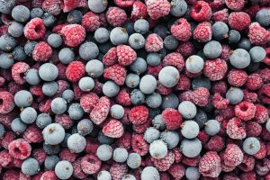 Frozen Ripe Raspberries and Black Current.